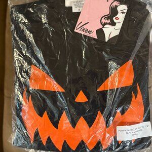 Orange & Black Jack-o-Lantern Bad Girl 3/4 sleeve to by Vixen by Micheline Pitt